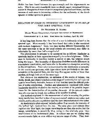 خرید و دانلود نسخه کامل کتاب Relation of Color to Intrinsic Luminosity in Stars of the Same Spectral Type (1919)(en)(7s)
