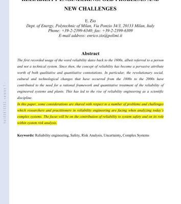 خرید و دانلود نسخه کامل کتاب Reliability engineering: old problems and new challenges