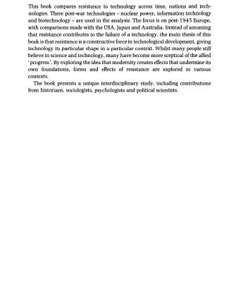 خرید و دانلود نسخه کامل کتاب Resistance to New Technology: Nuclear Power, Information Technology and Biotechnology