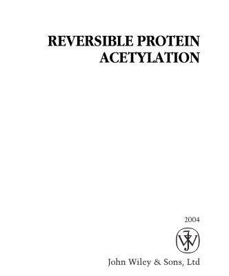 خرید و دانلود نسخه کامل کتاب Reversible Protein Acetylation