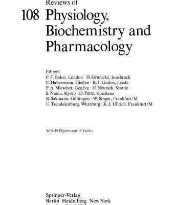 خرید و دانلود نسخه کامل کتاب Reviews of Physiology, Biochemistry and Pharmacology, Volume 108