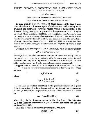 خرید و دانلود نسخه کامل کتاب Riccis Principal Directions for a Riemann Space and the Einstein Theory