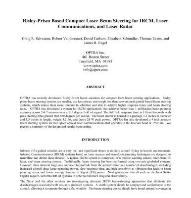 خرید و دانلود نسخه کامل کتاب Risley-Prism Based Compact Laser Beam Steering for IRCM, Laser Communications, and Laser Radar