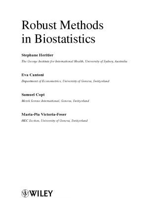 خرید و دانلود نسخه کامل کتاب Robust Methods in Biostatistics