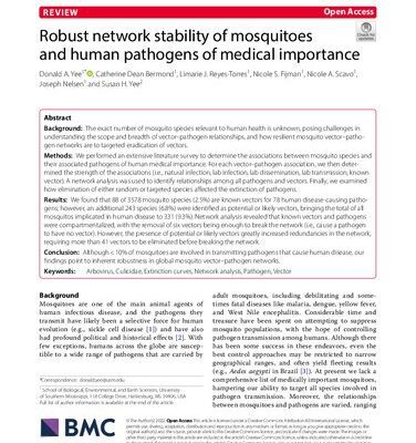خرید و دانلود نسخه کامل کتاب Robust network stability of mosquitoes and human pathogens of medical importance