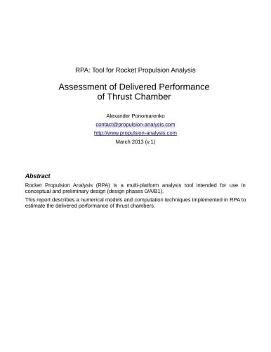 خرید و دانلود نسخه کامل کتاب RPA: Tool for Rocket Propulsion Analysis. Assessment of Delivered Performance of Thrust Chamber_68fac8d4f25ba.jpeg خرید و دانلود نسخه کامل کتاب RPA: Tool for Rocket Propulsion Analysis. Assessment of Delivered Performance of Thrust Chamber