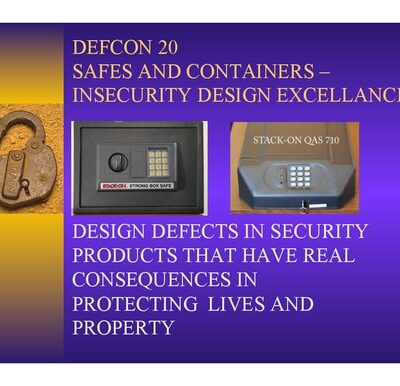 خرید و دانلود نسخه کامل کتاب Safes and Containers: Insecurity Design Excellence