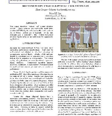 خرید و دانلود نسخه کامل کتاب Schantz Bottom Fed Planar Elliptical Uwb Antennas (Ieee Uwbst