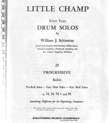 خرید و دانلود نسخه کامل کتاب Schinstine Little Champ. First Year Drum solos