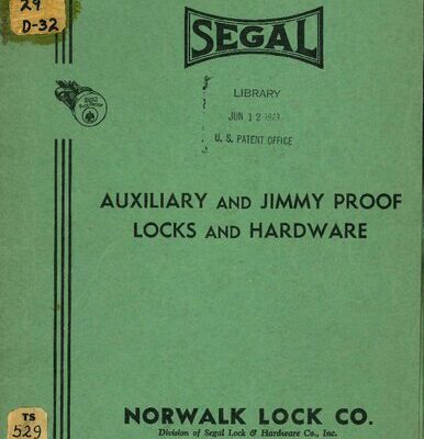 خرید و دانلود نسخه کامل کتاب Segal Auxiliary and Jimmy Proof Locks and Hardware 1943 Catalog