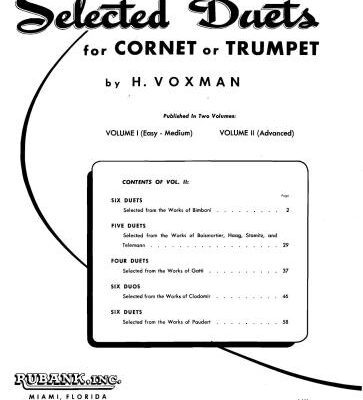 خرید و دانلود نسخه کامل کتاب Selected Duets for Cornet or Trumpet: Volume 1. Easy to Medium