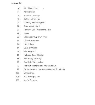 خرید و دانلود نسخه کامل کتاب Selections from Carly Simon – Anthology (Piano Vocal Guitar Artist Songbook)