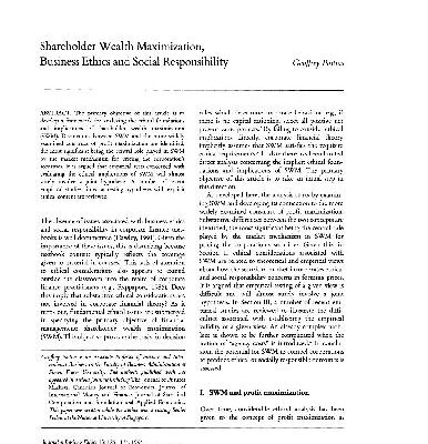 خرید و دانلود نسخه کامل کتاب Shareholder Wealth Maximization, BE and SR