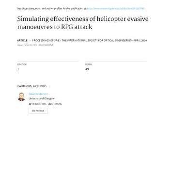 خرید و دانلود نسخه کامل کتاب Simulating effectiveness of helicopter evasive manoeuvres to RPG attack