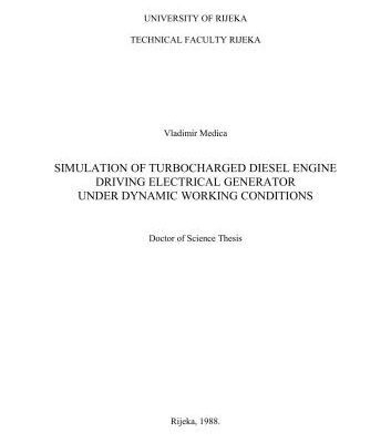 خرید و دانلود نسخه کامل کتاب Simulation of Turbocharged Diesel Engine Driving Electrical Generator Under Dynamic Working Conditions
