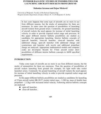 خرید و دانلود نسخه کامل کتاب Slobodan Jaramaz and Dejan Micković. Interior ballistic studies of possibilities for launching aircrafts rockets from ground