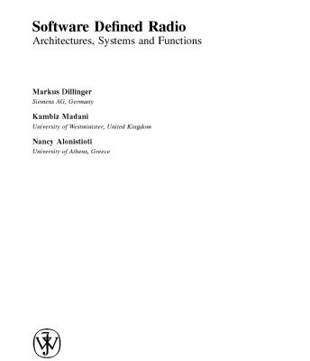خرید و دانلود نسخه کامل کتاب Software Defined Radio: Architectures, Systems and Functions