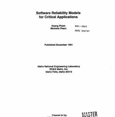 خرید و دانلود نسخه کامل کتاب Software Reliability Models for Critical Applications