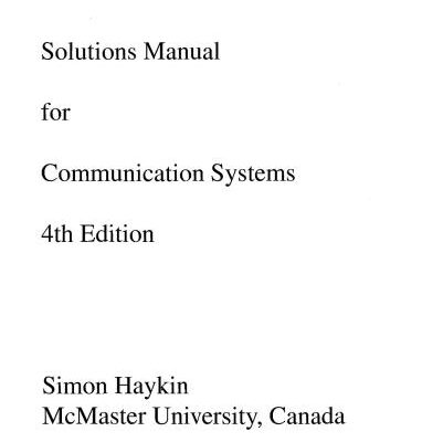 خرید و دانلود نسخه کامل کتاب Solutions Manual for Communication Systems