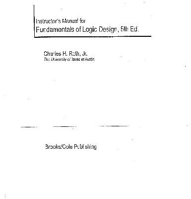 خرید و دانلود نسخه کامل کتاب Solutions Manual of Fundamentals Of Logic Design