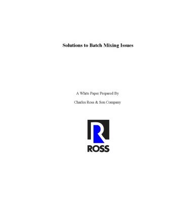 خرید و دانلود نسخه کامل کتاب Solutions to Batch Mixing Issues (White Paper)