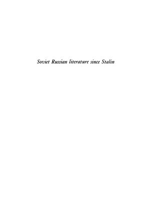 خرید و دانلود نسخه کامل کتاب Soviet Russian Literature since Stalin