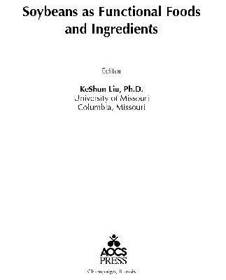 خرید و دانلود نسخه کامل کتاب Soybeans as Functional Foods and Ingredients
