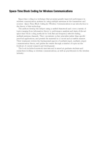 خرید و دانلود نسخه کامل کتاب Space-Time Block Coding for Wireless Communications_68eec4cf174ea.jpeg خرید و دانلود نسخه کامل کتاب Space-Time Block Coding for Wireless Communications