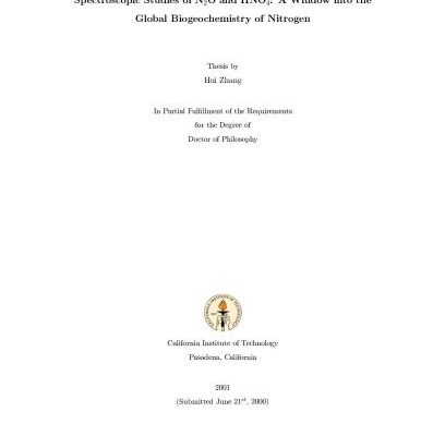 خرید و دانلود نسخه کامل کتاب Spectroscopic Studies of N2O and HNO4: A Window into the Global Biogeochemistry of Nitrogen