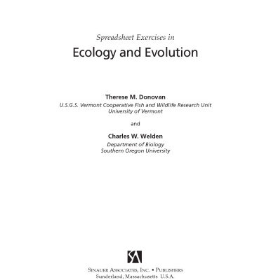 خرید و دانلود نسخه کامل کتاب Spreadsheet Exercises in Ecology and Evolution