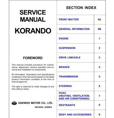 خرید و دانلود نسخه کامل کتاب SsangYoung KJ Korando (Tagaz Tager)