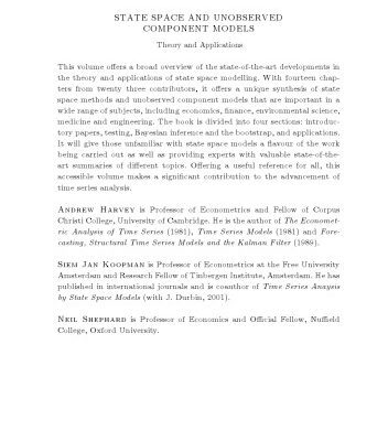 خرید و دانلود نسخه کامل کتاب State Space and Unobserved Component Models: Theory and Applications
