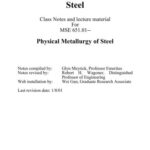 خرید و دانلود نسخه کامل کتاب Steel Class Notes and lecture material For MSE 651.01 Physical Metallurgy of Steel