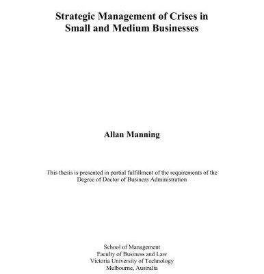 خرید و دانلود نسخه کامل کتاب Strategic Management of Crises in Small and Medium Businesses