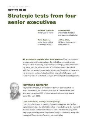 خرید و دانلود نسخه کامل کتاب Strategic tests from four senior executives. January 2011