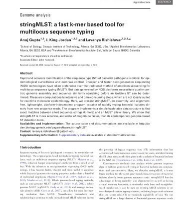 خرید و دانلود نسخه کامل کتاب stringMLST: a fast k-mer based tool for multilocus sequence typing [article]