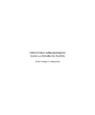خرید و دانلود نسخه کامل کتاب Structures hiérarchiques dans la pensée de Plotin: étude historique et interprétative