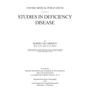 خرید و دانلود نسخه کامل کتاب Studies in Deficiency Disease
