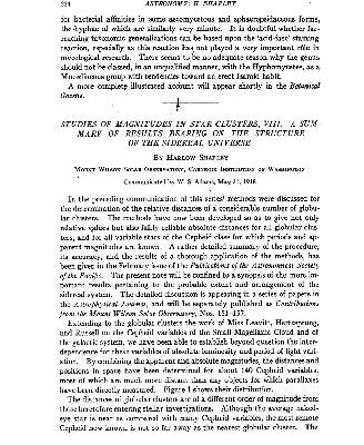 خرید و دانلود نسخه کامل کتاب Studies of Magnitudes in Star Clusters VIII. A Summary of Results Bearing on the Structure of the Sidereal Universe