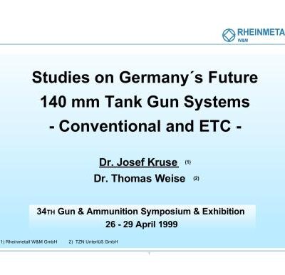 خرید و دانلود نسخه کامل کتاب Studies on Germany´s Future 140 mm Tank Gun Systems Conventional and ETC