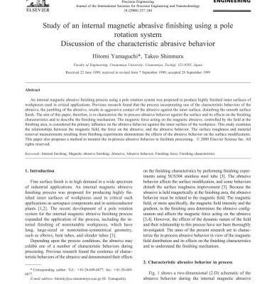 خرید و دانلود نسخه کامل کتاب Study of an internal magnetic abrasive finishing using a pole rotation system