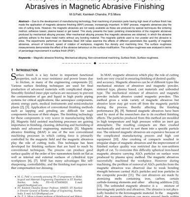 خرید و دانلود نسخه کامل کتاب Study of mechanically alloyed magnetic abrasives in magnetic abrasive finishing