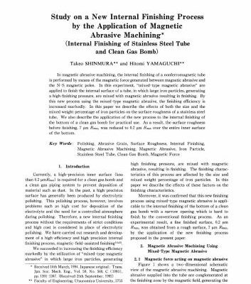 خرید و دانلود نسخه کامل کتاب Study on a New Internal Finishing Process by the Application of Magnetic Abrasive Machining