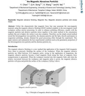 خرید و دانلود نسخه کامل کتاب Study on the Characteristics of Simply Mixed the Magnetic Abrasive Particles