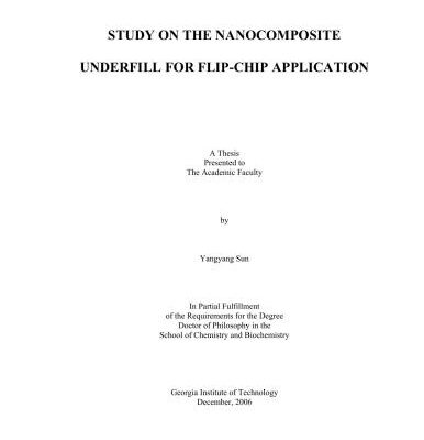 خرید و دانلود نسخه کامل کتاب Study on the nanocomposite underfill for flip-chip application