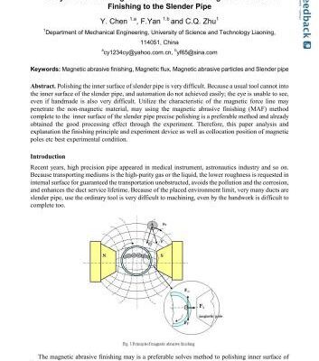 خرید و دانلود نسخه کامل کتاب Study on the Polishing Characteristics of the Magnetic Abrasives Finishing to the Slender Pipe