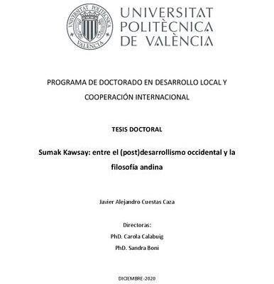 خرید و دانلود نسخه کامل کتاب Sumak Kawsay: entre el (post)desarrollismo occidental y la filosofía andina
