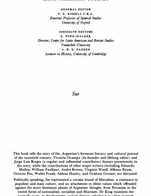 خرید و دانلود نسخه کامل کتاب Sur: A Study of the Argentine Literary Journal and its Role in the Development of a Culture, 1931-1970