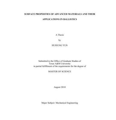 خرید و دانلود نسخه کامل کتاب Surface Properties of Advanced Materials and Their Applications in Ballistics