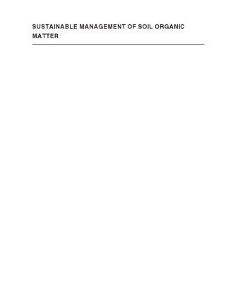 خرید و دانلود نسخه کامل کتاب Sustainable Management of Soil Organic Matter